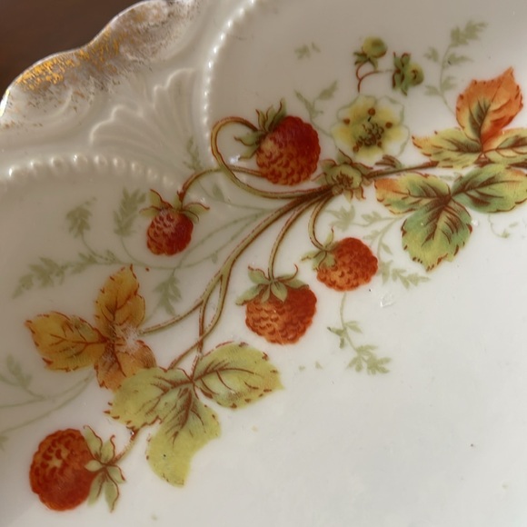 Vintage oval serving Relish Dish wild strawberry pattern Bavaria - Picture 2 of 7